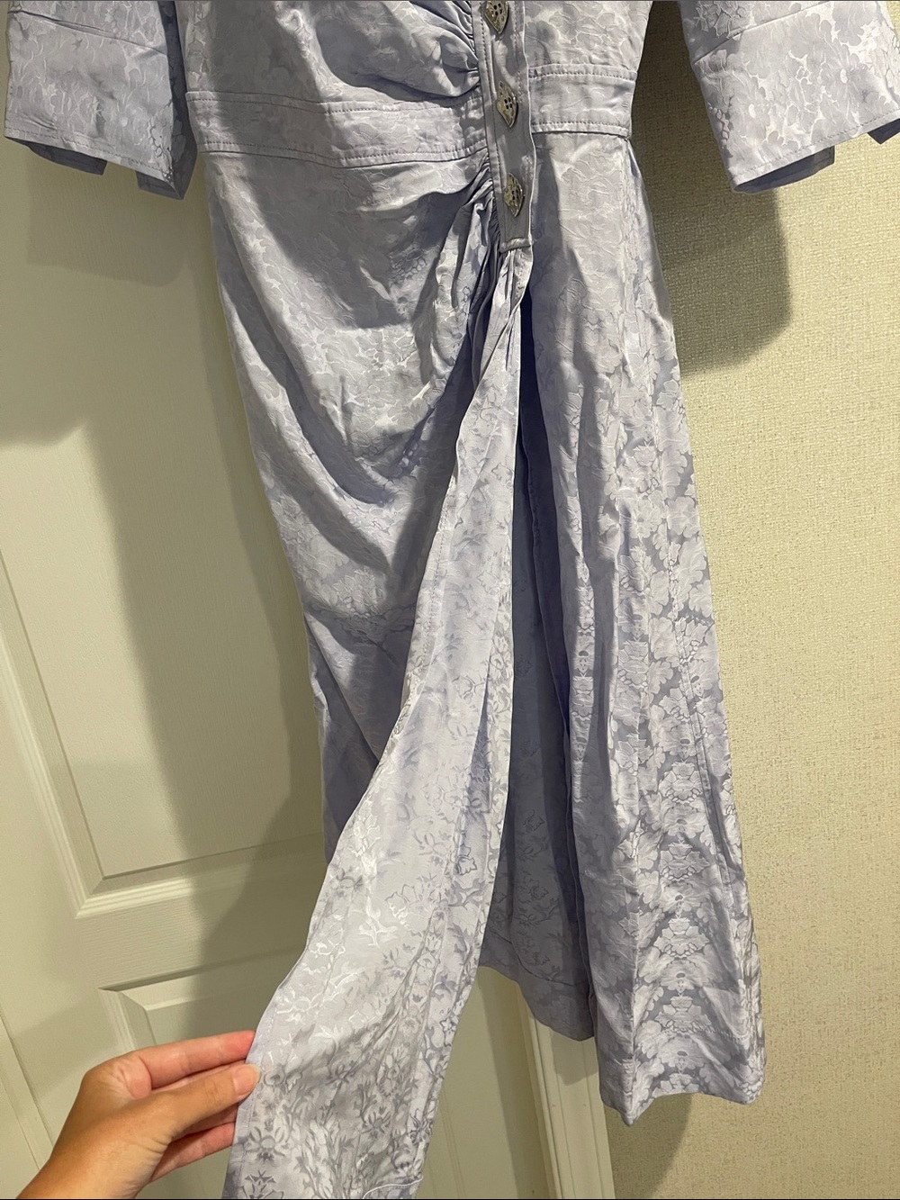 GANNI Lavender Wrap Midi Dress SZ 38 - Picture 4 of 7